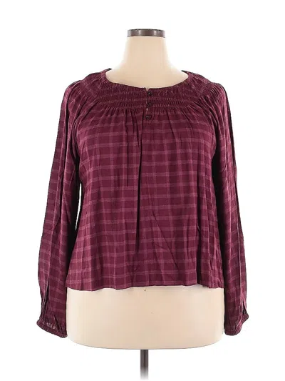 Pre-owned Treasure & Bond Long Sleeve Blouse In Burgundy
