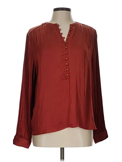Pre-owned Treasure & Bond Long Sleeve Blouse In Burgundy