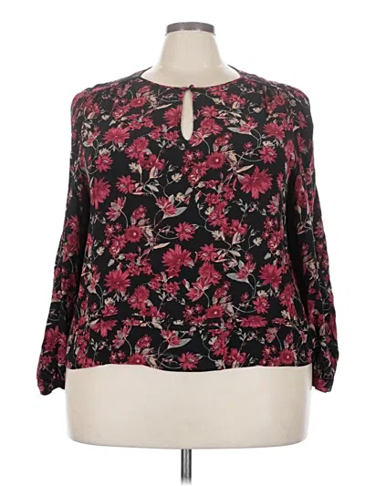 Pre-owned Treasure & Bond Long Sleeve Blouse In Burgundy