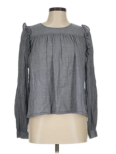 Pre-owned Treasure & Bond Long Sleeve Blouse In Gray