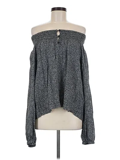 Pre-owned Treasure & Bond Long Sleeve Blouse In Gray