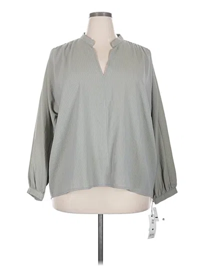 Pre-owned Treasure & Bond Long Sleeve Blouse In Gray
