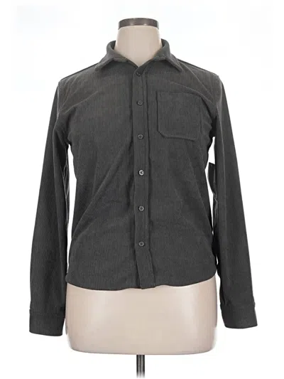 Pre-owned Treasure & Bond Long Sleeve Blouse In Gray