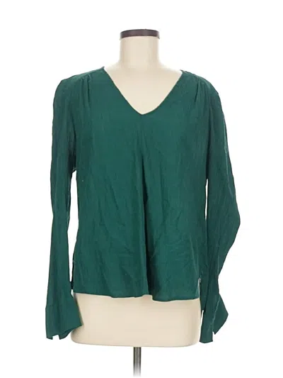 Pre-owned Treasure & Bond Long Sleeve Blouse In Green