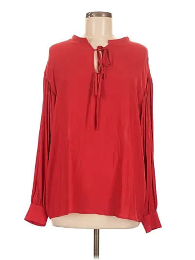 Pre-owned Treasure & Bond Long Sleeve Blouse In Red