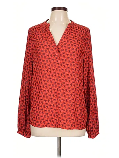 Pre-owned Treasure & Bond Long Sleeve Blouse In Red