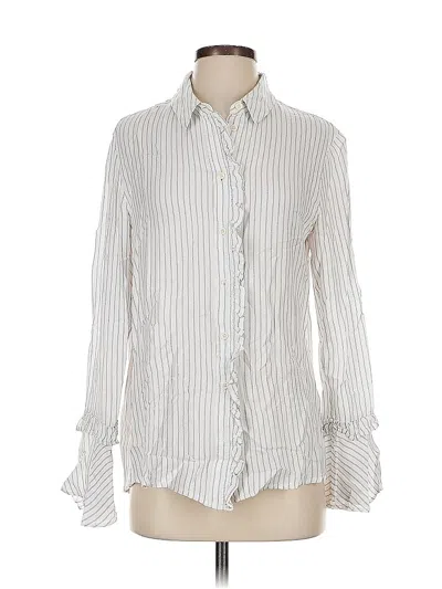 Pre-owned Treasure & Bond Long Sleeve Blouse In White