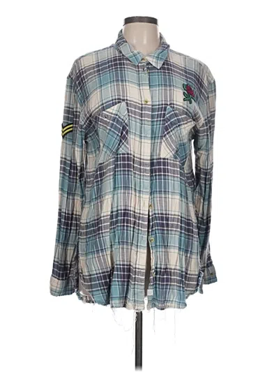 Pre-owned Treasure & Bond Long Sleeve Button Down Shirt In Blue