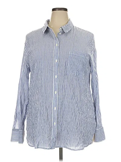 Pre-owned Treasure & Bond Long Sleeve Button Down Shirt In Blue