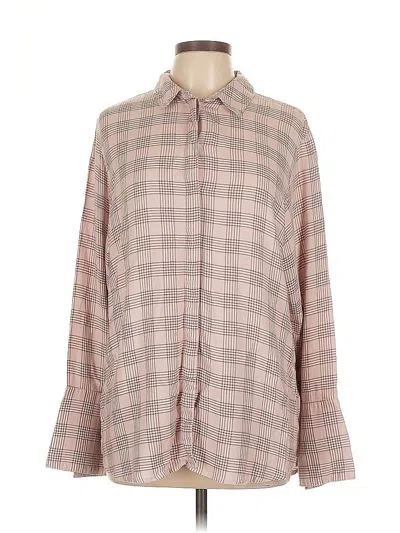 Pre-owned Treasure & Bond Long Sleeve Button Down Shirt In Brown