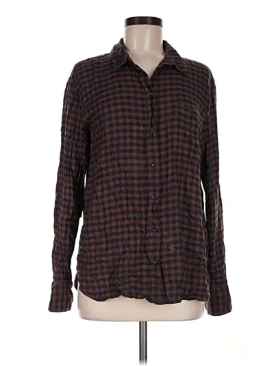 Pre-owned Treasure & Bond Long Sleeve Button Down Shirt In Brown