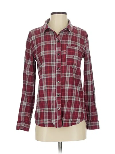 Pre-owned Treasure & Bond Long Sleeve Button Down Shirt In Burgundy