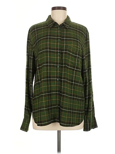 Pre-owned Treasure & Bond Long Sleeve Button Down Shirt In Green