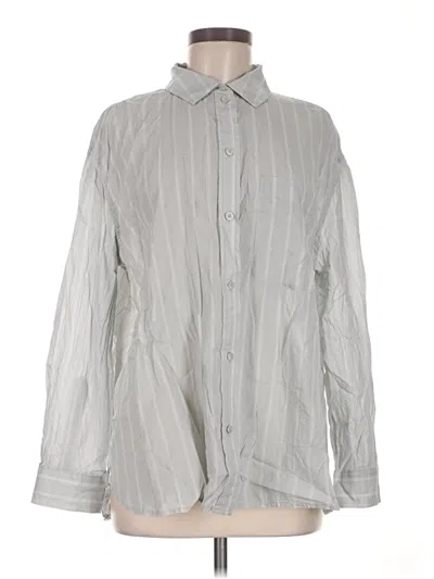 Pre-owned Treasure & Bond Long Sleeve Button Down Shirt In Silver