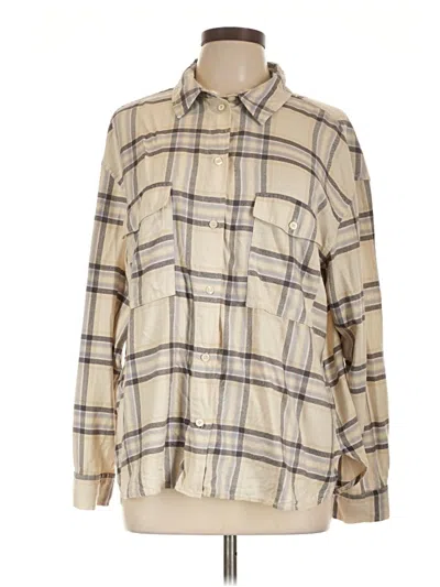 Pre-owned Treasure & Bond Long Sleeve Button Down Shirt In Tan