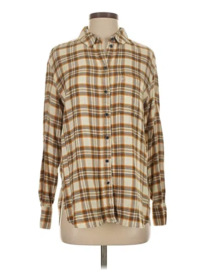 Pre-owned Treasure & Bond Long Sleeve Button Down Shirt In Tan