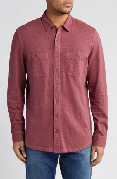 Treasure & Bond Long Sleeve Button-up Shirt In Burgundy Shade