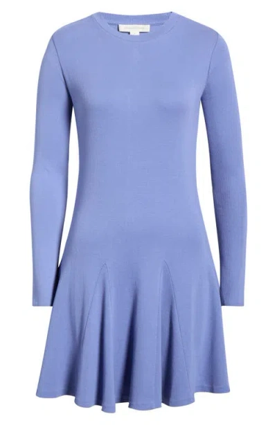 Treasure & Bond Long Sleeve Fit & Flare Minidress In Blue