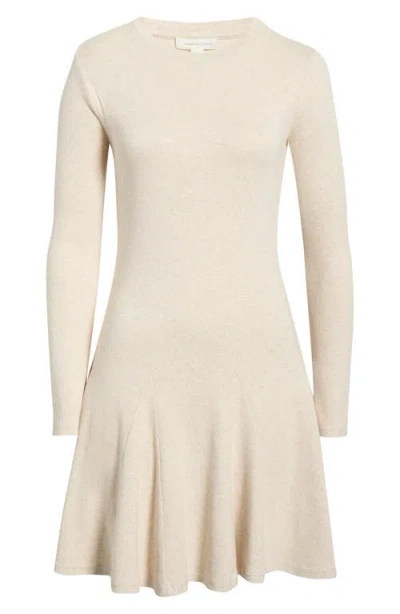 Treasure & Bond Long Sleeve Fit & Flare Minidress In Neutral
