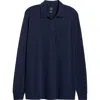 Treasure & Bond Long Sleeve Heavyweight Jersey Polo In Blue