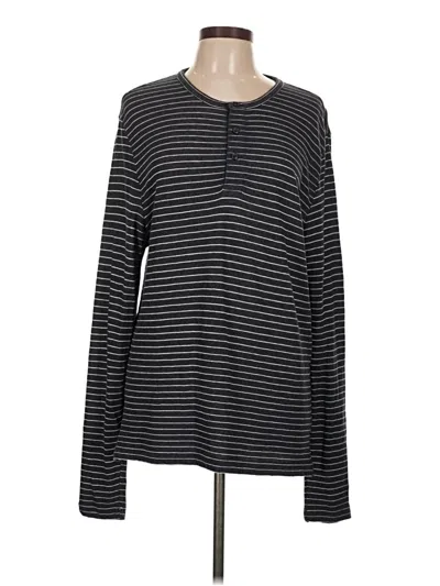 Pre-owned Treasure & Bond Long Sleeve Henley Shirt In Black