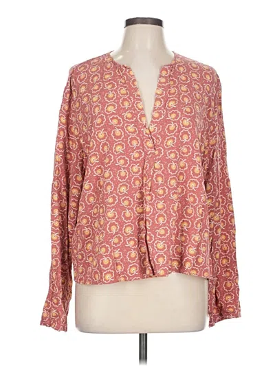 Pre-owned Treasure & Bond Long Sleeve Henley Shirt In Pink