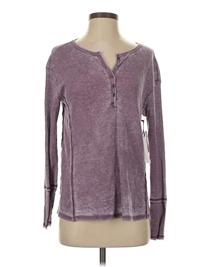 Pre-owned Treasure & Bond Long Sleeve Henley Shirt In Purple