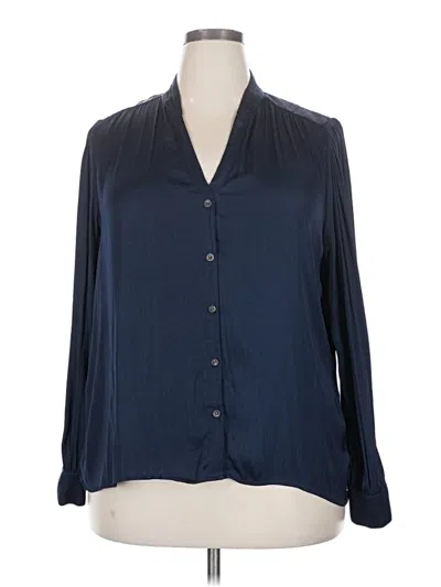 Pre-owned Treasure & Bond Long Sleeve Polo Shirt In Blue