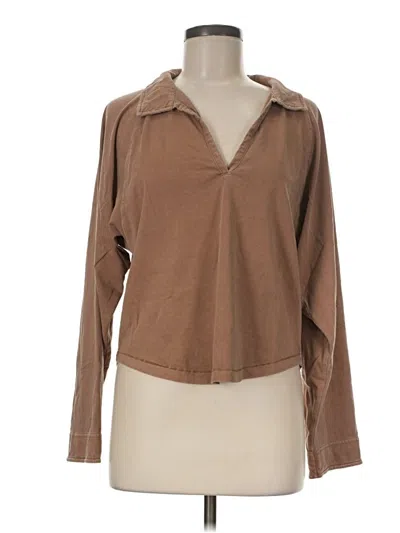 Pre-owned Treasure & Bond Long Sleeve Polo Shirt In Brown