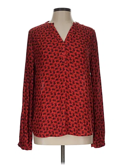 Pre-owned Treasure & Bond Long Sleeve Polo Shirt In Red