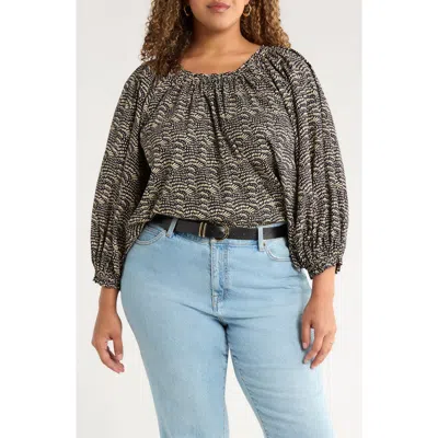 TREASURE & BOND TREASURE & BOND LONG SLEEVE PRINT TOP