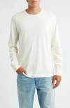 Treasure & Bond Long Sleeve Slub Silk Crewneck T-shirt In Brown