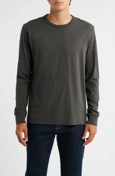 Treasure & Bond Long Sleeve Slub Silk Crewneck T-shirt In Gray