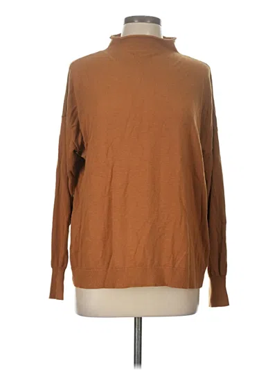 Pre-owned Treasure & Bond Long Sleeve Top Brown Turtleneck Tops