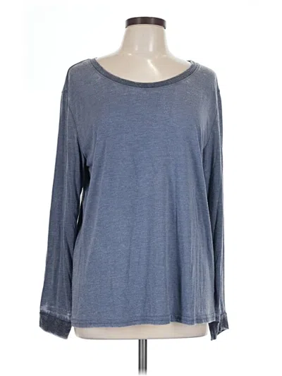 Pre-owned Treasure & Bond Long Sleeve Top Gray Boatneck Tops