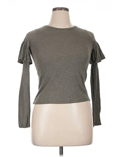 Pre-owned Treasure & Bond Long Sleeve Top Gray Mock Neckline Tops