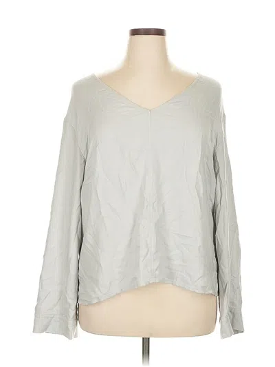 Pre-owned Treasure & Bond Long Sleeve Top Gray V Neck Tops