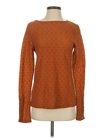 Pre-owned Treasure & Bond Long Sleeve Top Orange Boatneck Tops