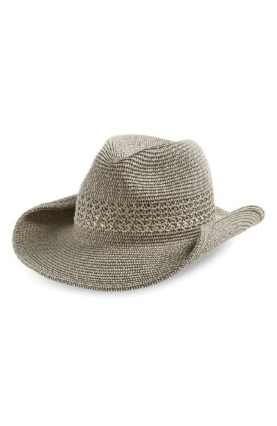 Treasure & Bond Marled Straw Cowboy Hat In Navy Combo