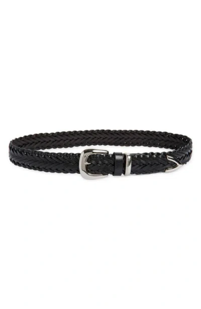 Treasure & Bond Milly Braided Leather Belt In Black