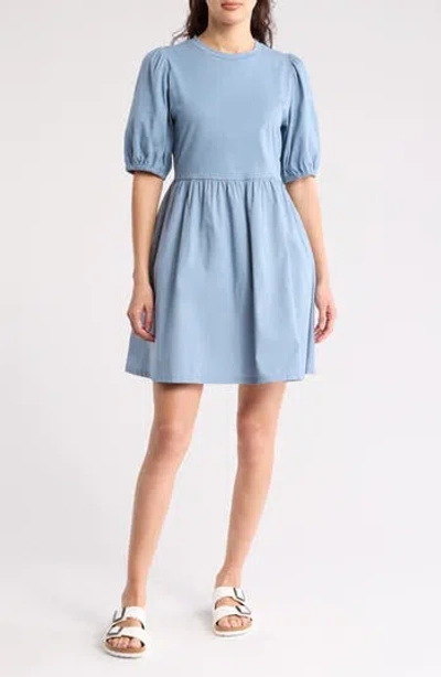 Treasure & Bond Mixed Media Dress In Blue Niagara