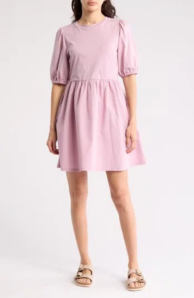 Treasure & Bond Mixed Media Dress In Purple Shade