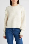 Treasure & Bond Mixed Stitch Fringe Sweater In Ivory Dove