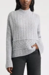 Treasure & Bond Mock Neck Alpaca & Wool Blend Sweater In Gray