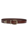 Treasure & Bond Moxie Western Leather Belt In Brown