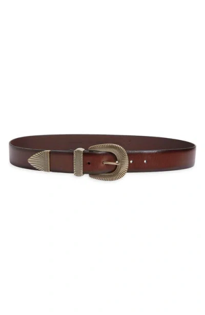 Treasure & Bond Moxie Western Leather Belt In Brown