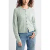 Treasure & Bond Nep Pointelle Cardigan In Green