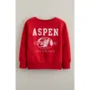 Treasure & Bond Off Shoulder Graphic Sweatshirt In Red