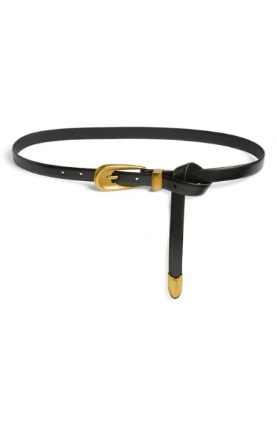 Treasure & Bond Olivia Leather Tie Belt In Black