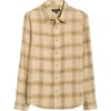 Treasure & Bond Ombré Check Slub Cotton Flannel Button-up Shirt In Neutral